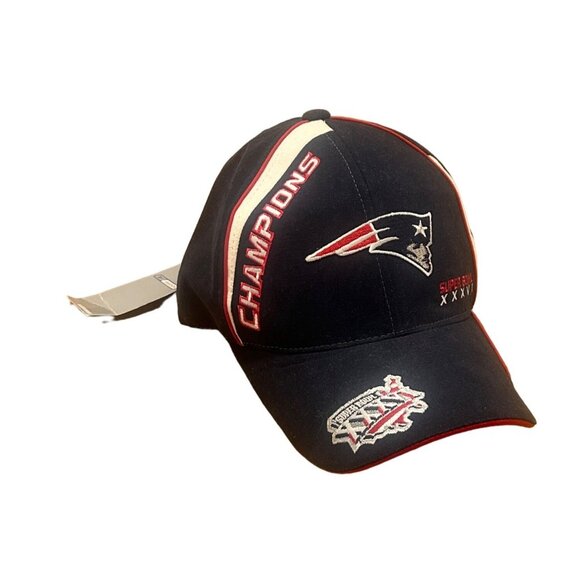 New England Patriots Super Bowl XXXVI 36 NFL Champions Adjustable Reebok Hat NWT - Picture 2 of 5